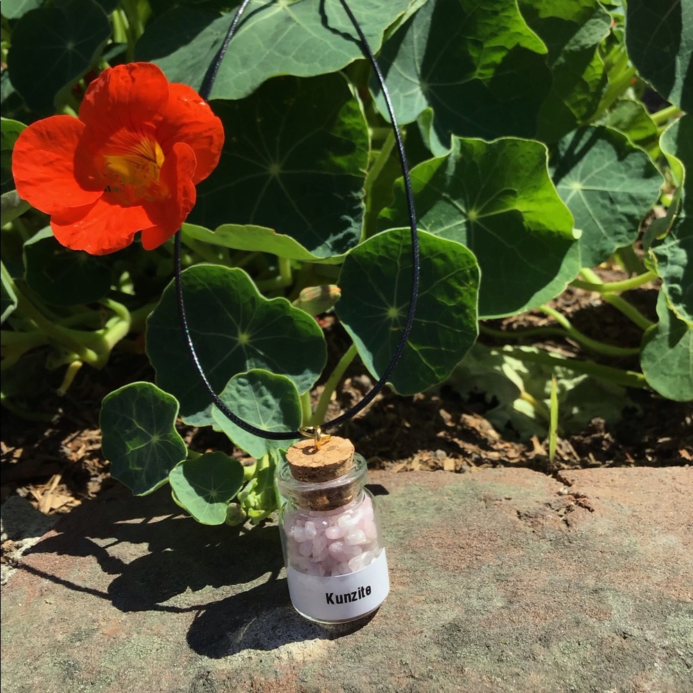 Crystals (Kunzite) In A Bottle Mini